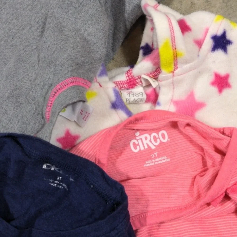 Toddler Girls 3T Clothing Lot 10pc Circo DKNY Peppa Pig Stars Hearts‎ VTG Style